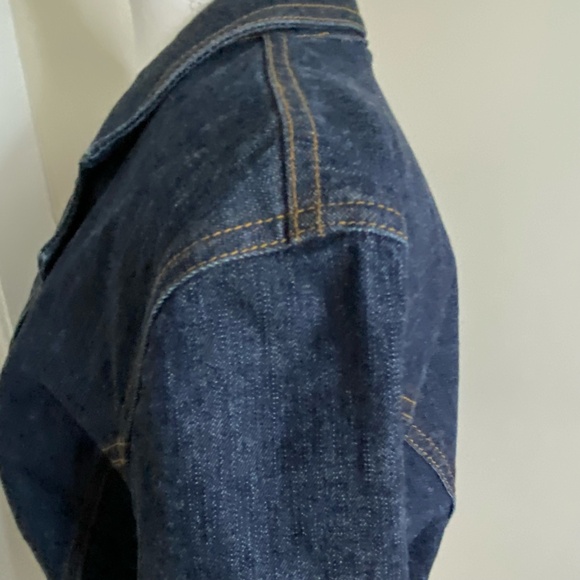 DKNY Dark Denim Tapered Waist Casual Work Western Y2K Jean Jacket- Sz M/L - Picture 4 of 16